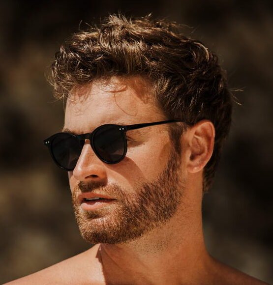 Lentes de Sol para Hombre Redondos Negro