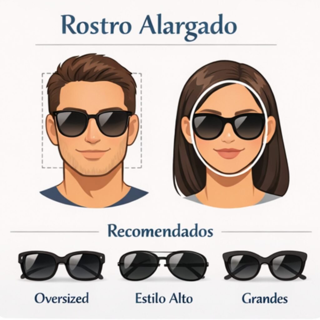 Ejemplo de rostro alargado o rectangular